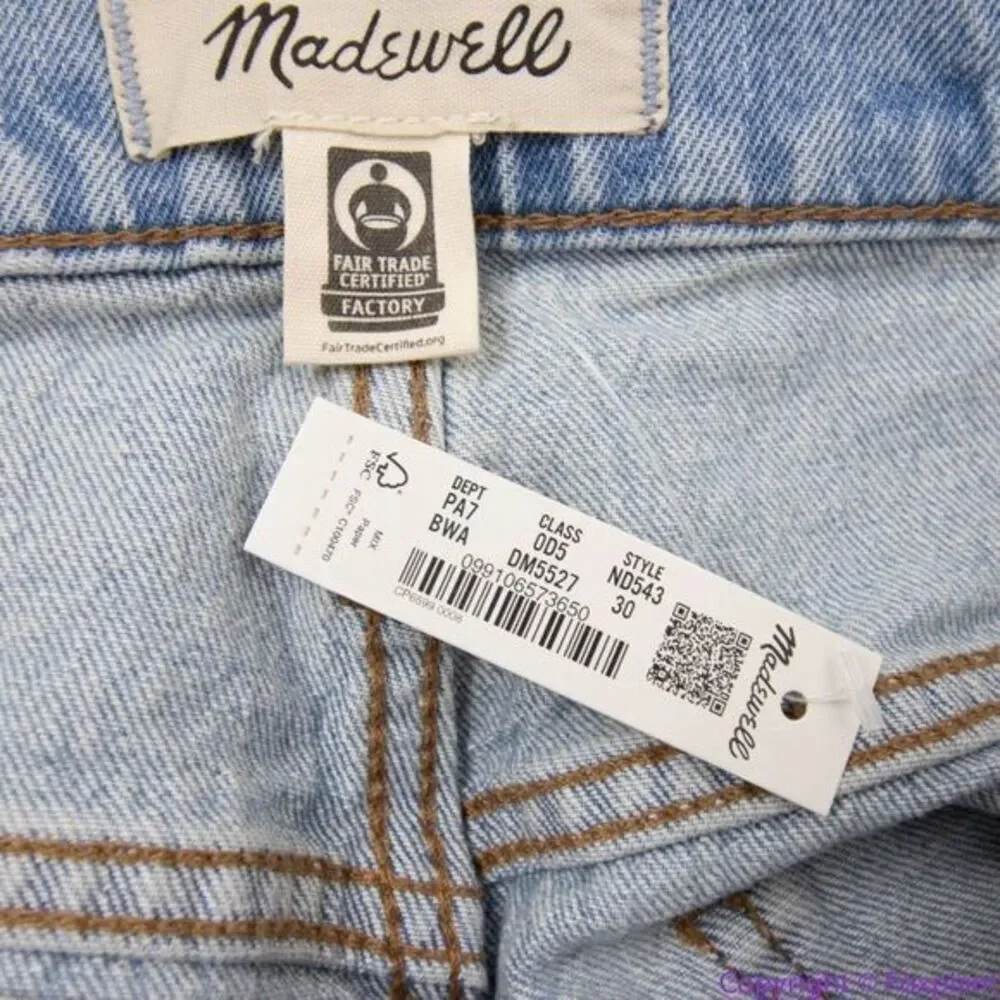 NEW Madewell Superwide-Leg Jeans in‎ Blaisdell Wash, 30